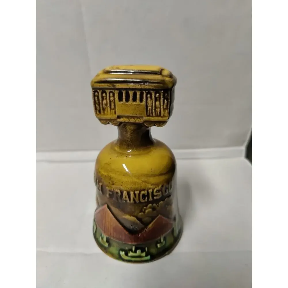 Vtg San Francisco California Souvenir Mini Bell SNCO Japan Trolley Chime Missing
